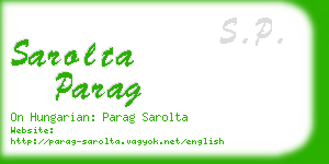 sarolta parag business card